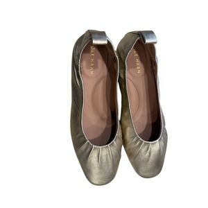 Cole Haan Gold Metallic Ballet Flats Slip On Shoes Women's Size 75 B W24372